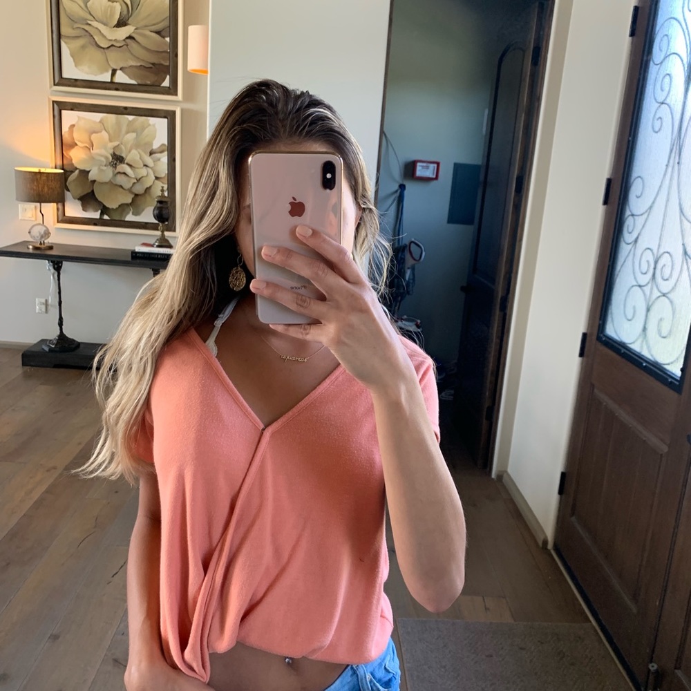 Free people peach blouse